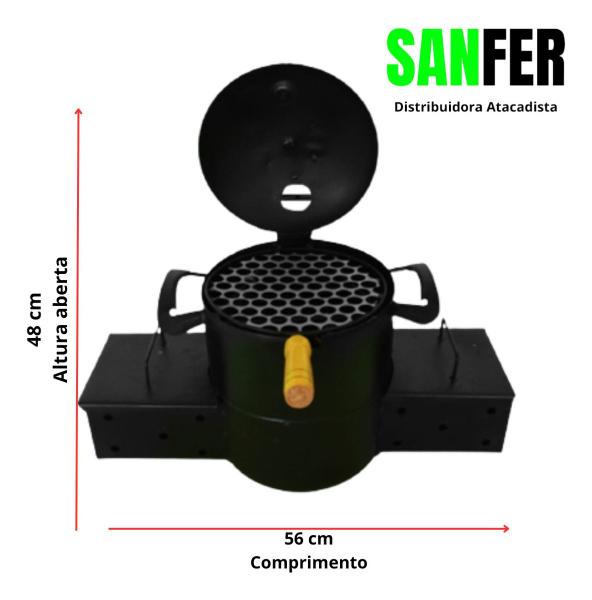 Imagem de Defumador Mini Costelão Portátil Com Grelha Camping