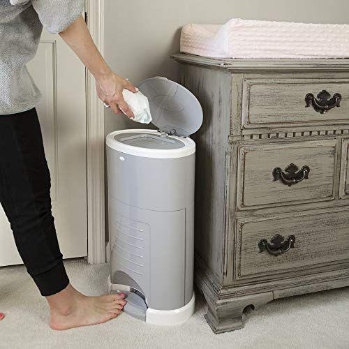 Imagem de Dekor Plus Hands-Free Fralda Pail   cinzento Mais fácil de usar  Just Step  Drop  Feito  Não absorve odores   de Troca de Saco de 20 Segundos Sistema de recarga mais econômico  Ótimo para fraldas de pano