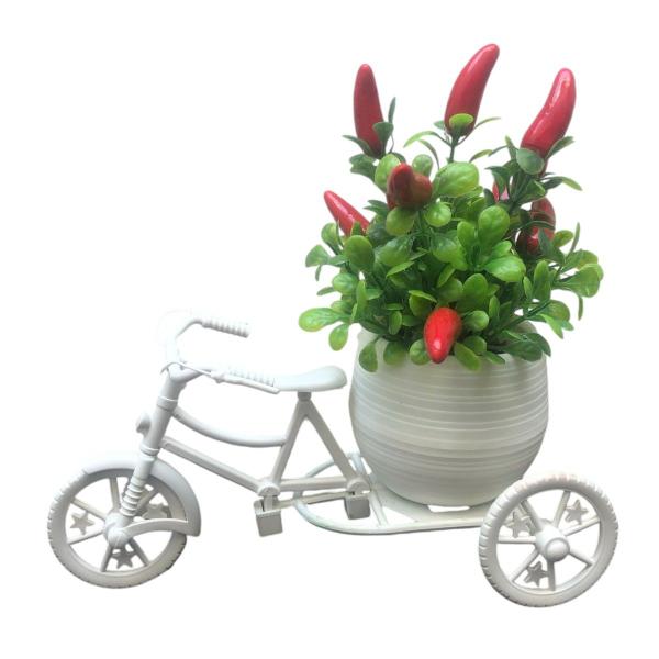 Imagem de Delicado Arranjo Pequeno Bicicleta De Pimenta Artificial Flores Artificiais Bicicleta Decorativa