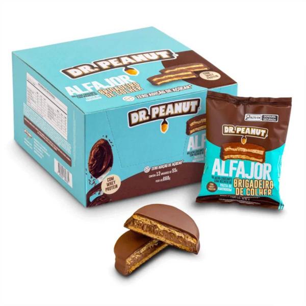 Imagem de Delicioso Alfajor Dr. Peanut Com Whey Protein Cx 12 Unid com 55g cada