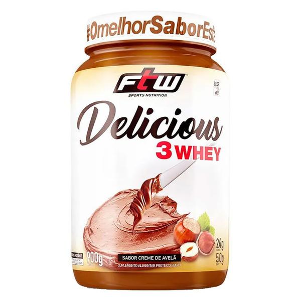 Imagem de Delicious 3 whey 900 g - ftw (creme de avela)