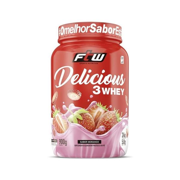 Imagem de Delicious 3Whey (900g) - Sabor: Morango