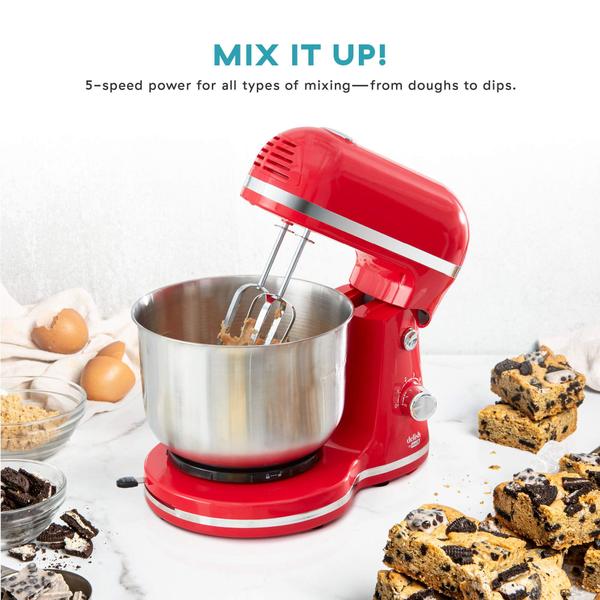 Imagem de Delish by DASH Compact Stand Mixer, 3,5 Litros com Batedores e Ganchos de Massa Incluídos - Vermelho