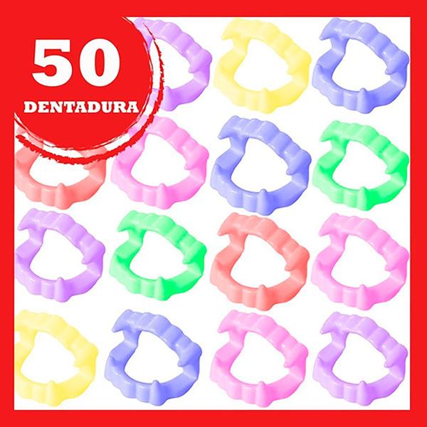 Imagem de Dentadura Plástico para Lembrancinhas Infantis 50 Unidades