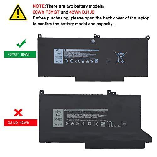 Imagem de Dentsing 60Wh F3YGT Laptop Bateria para Dell Latitude 12 7000 7280 7290/13 7000 7380 7390 P29S002/14 7000 7480 7490 P73G002 Série DM3WC DM6WC 2X39G KG7VF 451-BBYE 453-BBCF 7.6V 4 Células