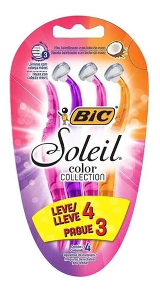 Imagem de Depilador Bic Soleil - 4 Unidades - Cabeça Móvel, 3 Lâminas