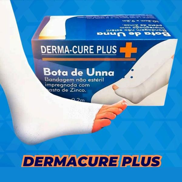 Imagem de Derma-Cure Plus Bota de Unna Curativo 7,5cm x 9,2m Bandagem Cicatrizante impregnada com pasta de Zinco Unicenter