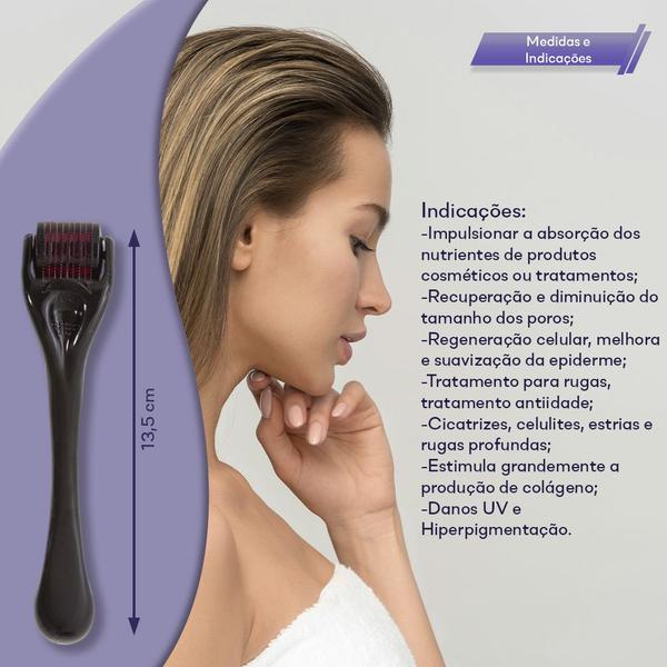 Imagem de Dermaroller 0,5mm Estética Facial Crescimento Barba Cabelo