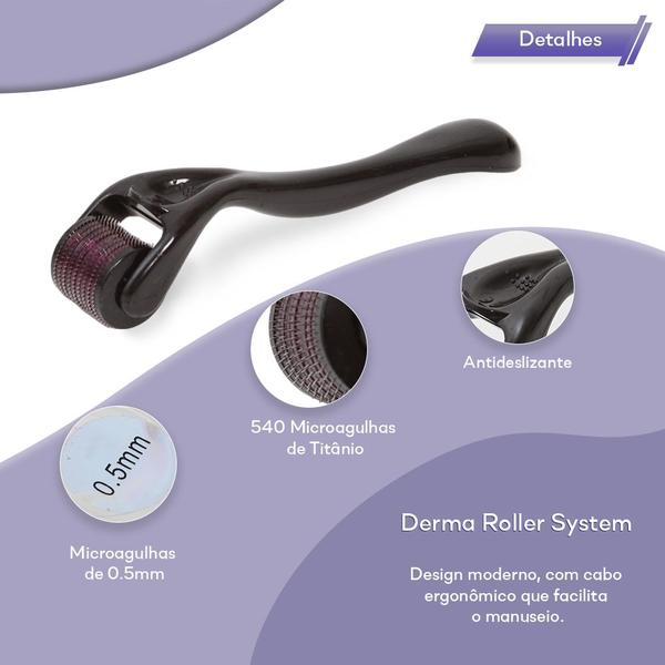 Imagem de Dermaroller 0,5mm Estética Facial Crescimento Barba Cabelo