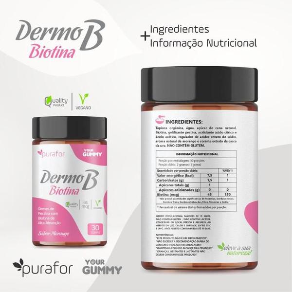 Imagem de Dermo B Biotina 30 gummy Purafor