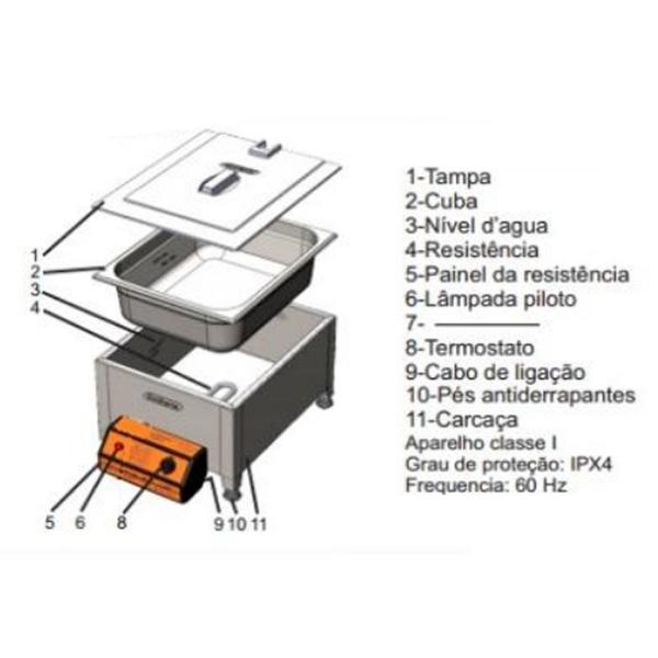 Imagem de Derretedeira de Recheio Banho Maria de Chocolate 2,5kg 1 Cuba profissional em Aço Inox para Confeitaria, Doceria e Sorveteria Profissional