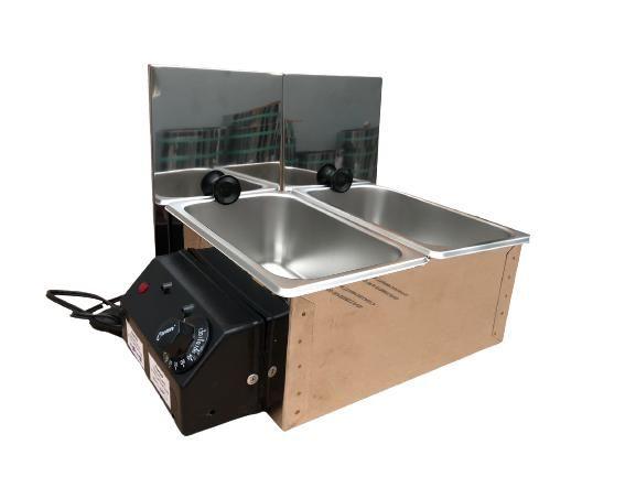 Derretedeira Rechad Banho Maria de Chocolate 5kg 2 cubas profissional em Aço Inox - Magfryer Inox Imagem de Derretedeira Rechad Banho Maria de Chocolate 5kg 2 cubas profissional em Aço Inox