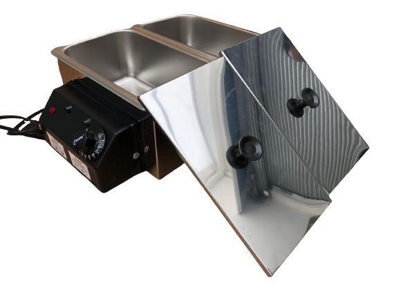 Derretedeira Rechad Banho Maria de Chocolate 5kg 2 cubas profissional em Aço Inox - Magfryer Inox Imagem de Derretedeira Rechad Banho Maria de Chocolate 5kg 2 cubas profissional em Aço Inox