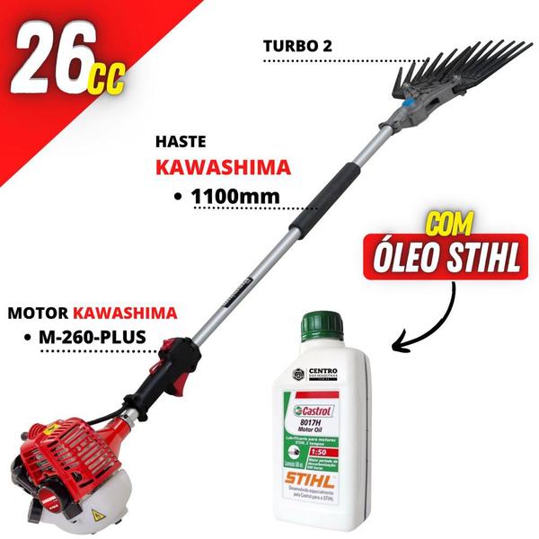 Imagem de Derriçadeira Profissional Para Cafezais Kawashima Braço de 110cm e Garra Turbo + Óleo Castrol Stihl