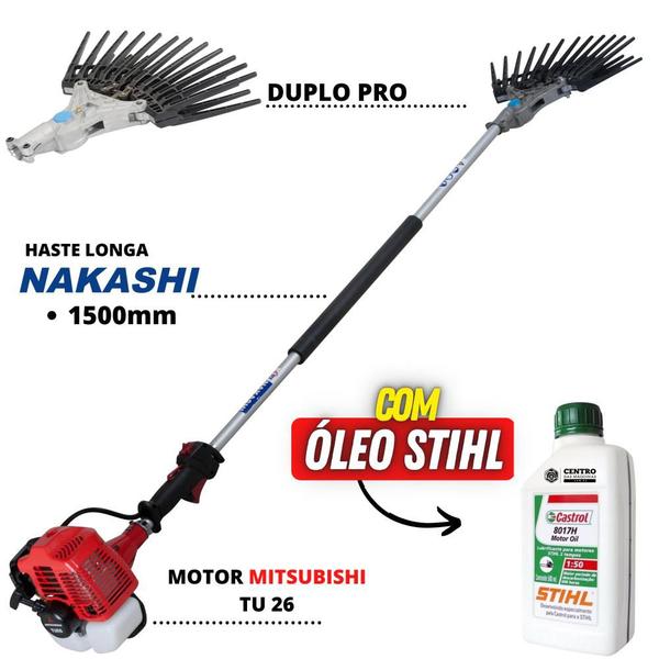 Imagem de Derriçador Para Cafezais Nakashi Com Motor Mitsubishi TU26 e Haste de 150cm + 01 Óleo Castrol Stihl