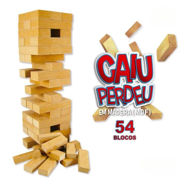 Imagem de Desafio de Equilíbrio: Jogo da Torre "Caiu Perdeu" em Madeira MDF