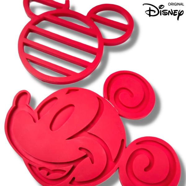 Imagem de Descanso Apoio Suporte De Panela 2 Vermelho Mickey Silicone Disney Original