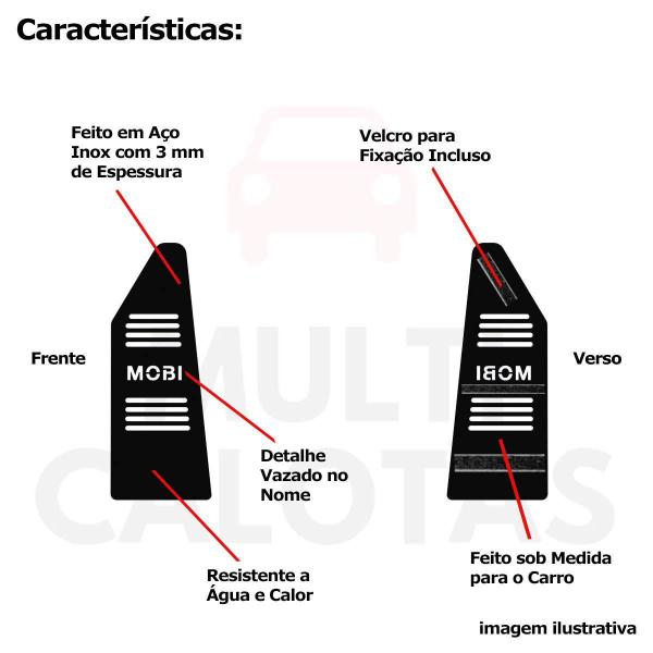 Imagem de Descanso De Pé Fiat Mobi 2017 A 2022 Aço Escovado Preto