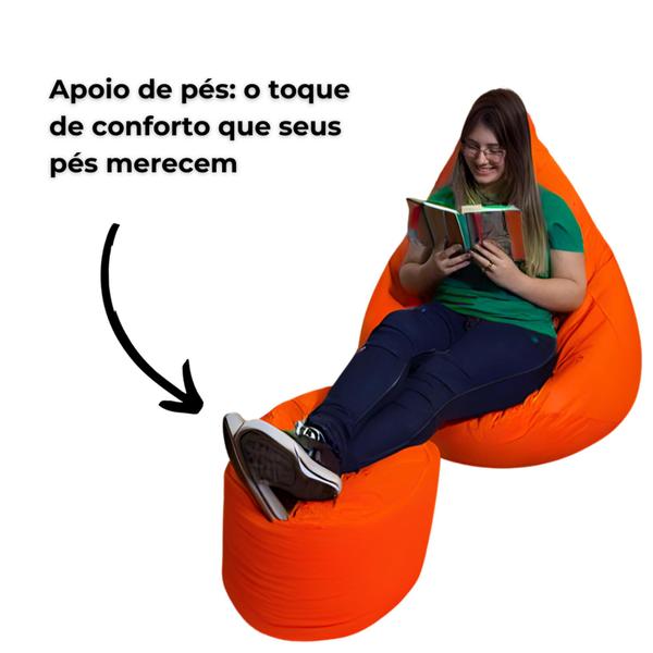 Imagem de Descanso De Pés Apoiador Ergonômico Puff Com Enchimento Sala