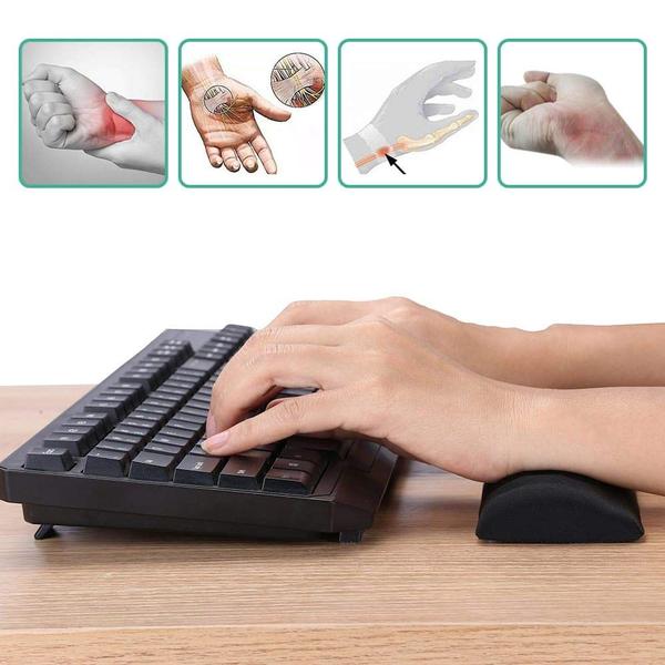 Imagem de Descanso de pulso para teclado e mouse Aelfox Memory Foam Black