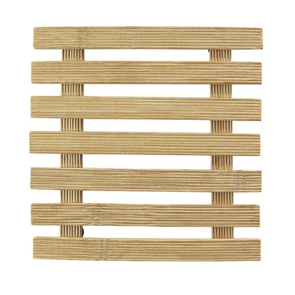 Descanso para Panela de Bambu Quadrado Antiderapente - GiftUtil Imagem de Descanso para Panela de Bambu Quadrado Antiderapente