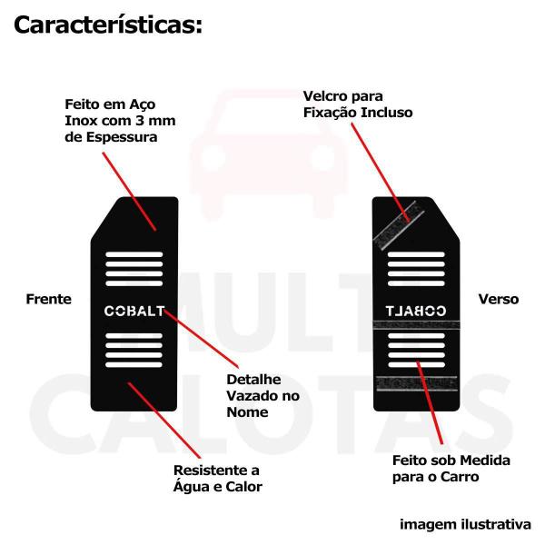 Imagem de Descanso Pé Chevrolet Cobalt 2012 A 2020 Aço Escovado Preto