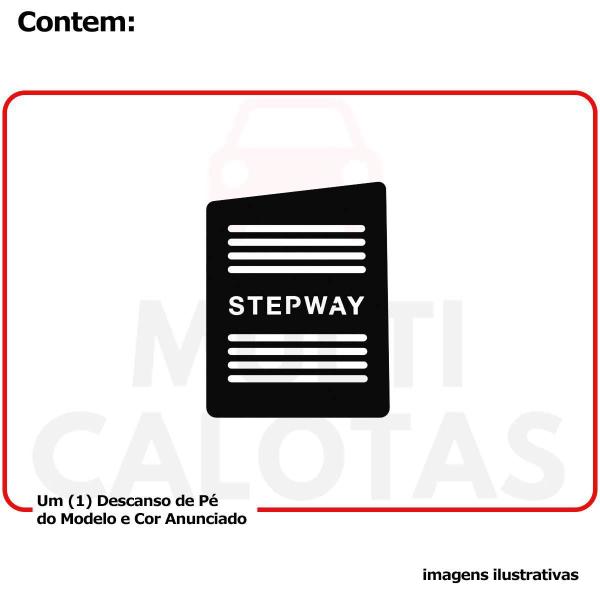 Imagem de Descanso Pé Renault Stepway 2014 A 2021 Aço Escovado Preto