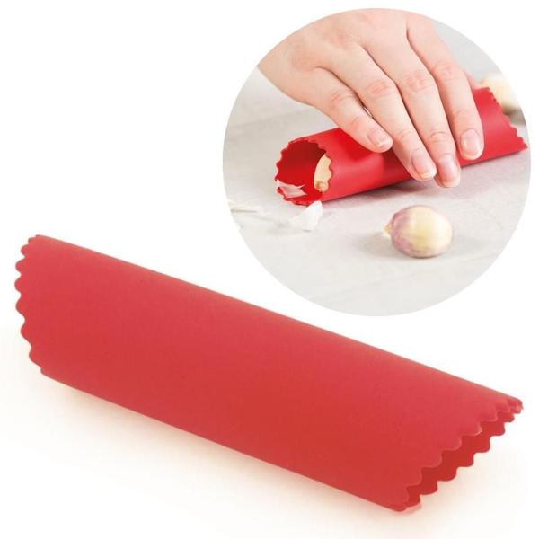 Descascador De Alho De Silicone Vermelho Descasca Fácil - Mimo Style Imagem de Descascador De Alho De Silicone Vermelho Descasca Fácil