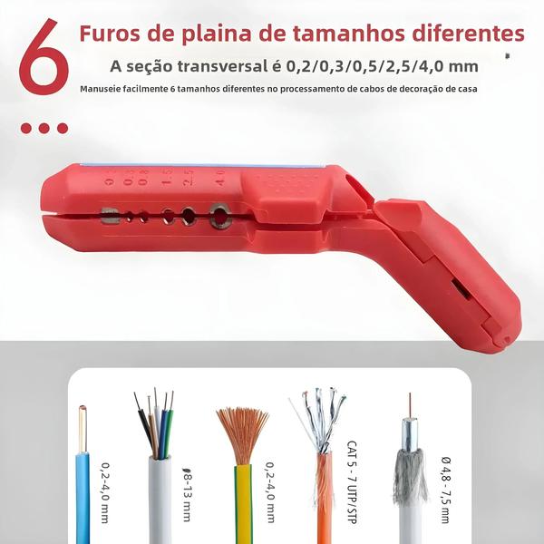 Imagem de Descascador De Fios Com Alça Curvada, Multifuncional, Ferramenta De Descascamento De Cabos Elétricos