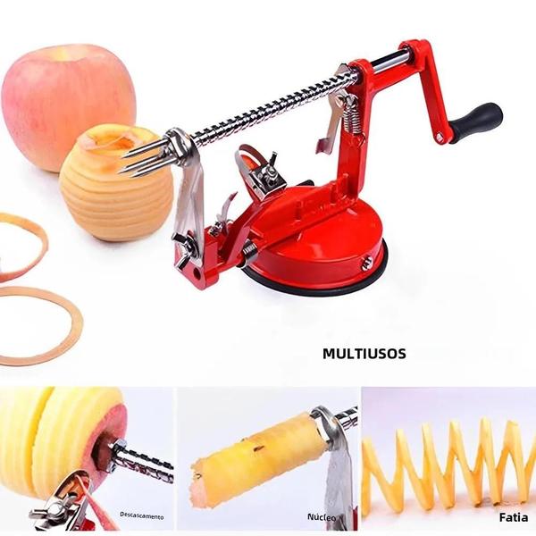 Descascador de Frutas 3 em 1 em Aço Inoxidável com Base de Sucção Imagem de Descascador de Frutas 3 em 1 em Aço Inoxidável com Base de Sucção