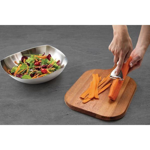 Descascador de frutas e legumes em aço inox e cabo plástico multiuso - Filó Modas Imagem de Descascador de frutas e legumes em aço inox e cabo plástico multiuso