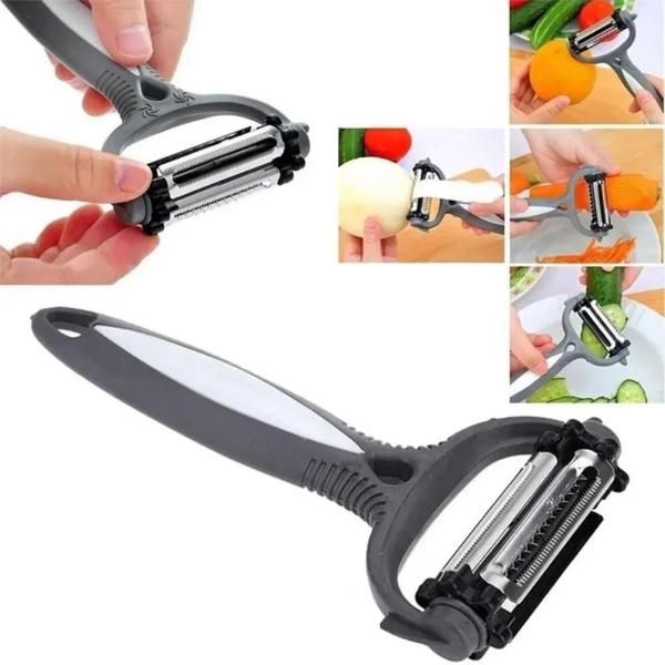 Descascador de Frutas Rotativo 3 em 1 - 360 Graus - Ferramenta Multifuncional para Cozinha Imagem de Descascador de Frutas Rotativo 3 em 1 - 360 Graus - Ferramenta Multifuncional para Cozinha