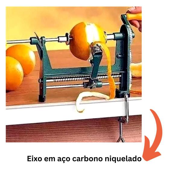 Imagem de Descascador de Laranja Limão Frutas Manual Máquina Descascar Prático Lâmina Aço Inox Metal Profissional Citricas Suporte