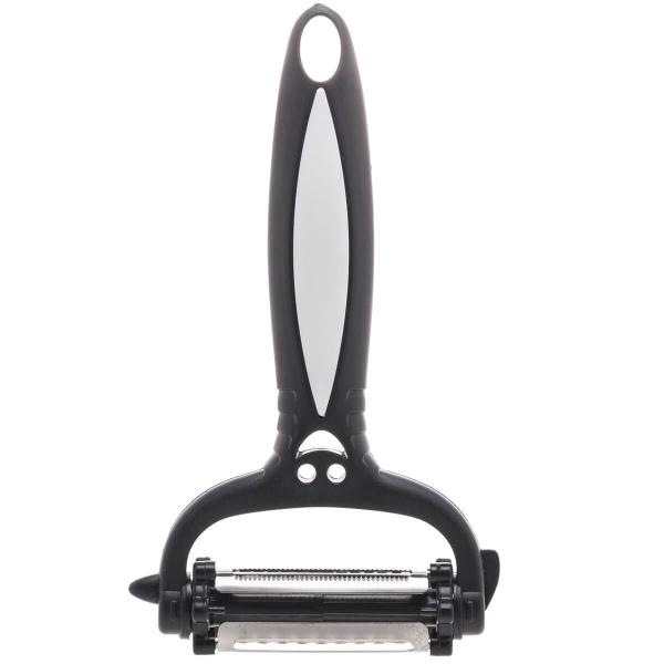 Descascador de Legumes 3 Lâminas Giratórias 15cm Preto Lyor Inox Plástico Manual Multifuncional Imagem de Descascador de Legumes 3 Lâminas Giratórias 15cm Preto Lyor Inox Plástico Manual Multifuncional