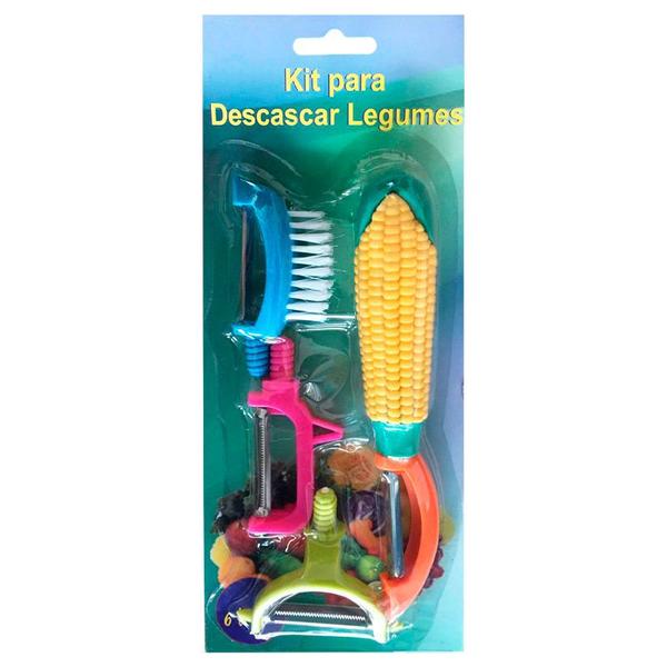 Descascador de Legumes Frutas 6 Funções Plástico e Aço Inox - FX Imagem de Descascador de Legumes Frutas 6 Funções Plástico e Aço Inox