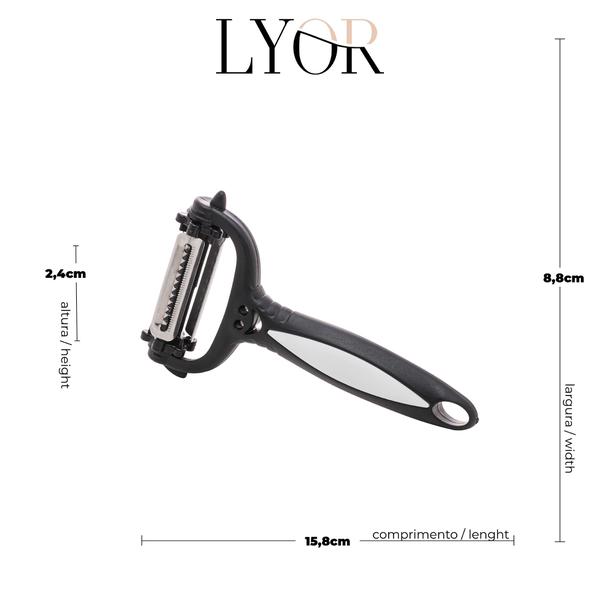 Descascador de Legumes Peeler 3 Lâminas em 1 Preto 15cm Lyor Imagem de Descascador de Legumes Peeler 3 Lâminas em 1 Preto 15cm Lyor