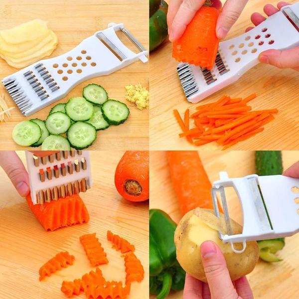 Descascador de legumes plástico 5 em 1 cozinha utensílio do lar - Filó Modas Imagem de Descascador de legumes plástico 5 em 1 cozinha utensílio do lar