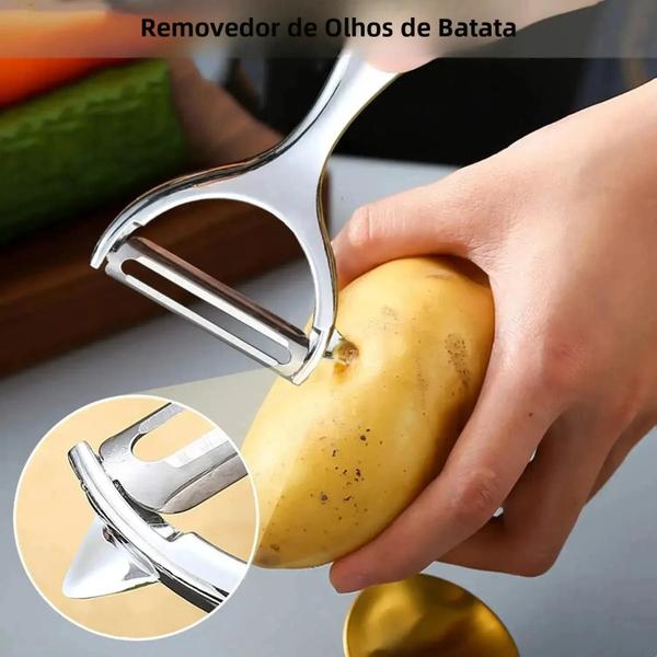 Imagem de Descascador De Vegetais Em Aço Inoxidável, Multifuncional, Ralador De Batata, Cenoura, Frutas,