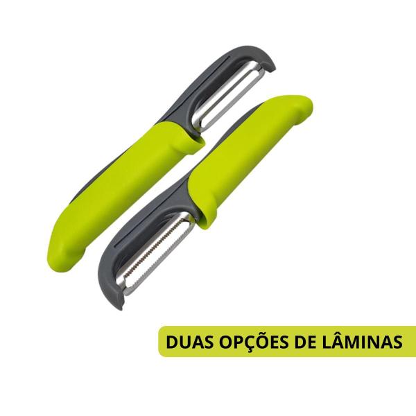 Imagem de Descascador Duplo Multiuso Legumes Duas Lâminas Inox Kehome