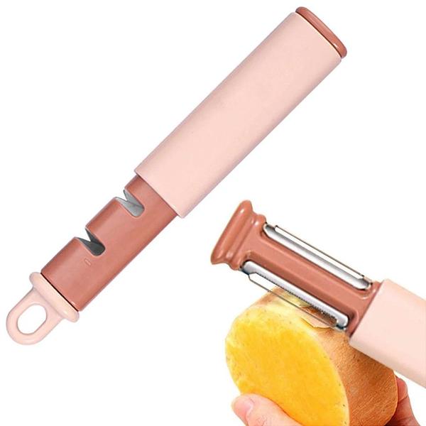 Descascador e Afiador de Facas - Rosa - UnyHome Imagem de Descascador e Afiador de Facas - Rosa