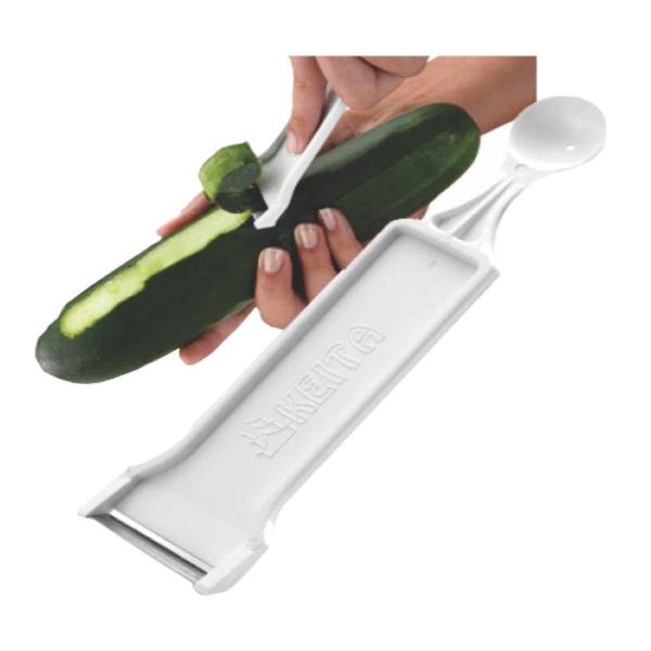 Descascador e Boleador de Legumes Plástico Branco - DB02 -Keita Imagem de Descascador e Boleador de Legumes Plástico Branco - DB02 -Keita