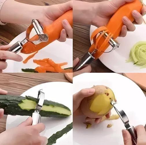 Descascador E Ralador De Frutas Legumes Metal 2 Em 1 - Kehome Imagem de Descascador E Ralador De Frutas Legumes Metal 2 Em 1