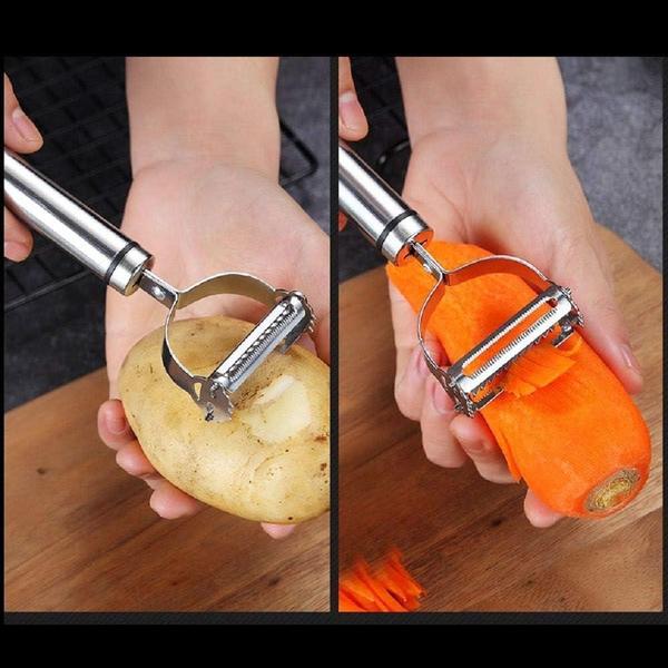 Descascador E Ralador De Frutas Legumes Metal 2 Em 1 - Kehome Imagem de Descascador E Ralador De Frutas Legumes Metal 2 Em 1