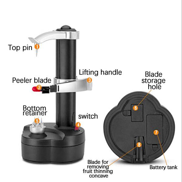Descascador Elétrico Multifuncional de Frutas - Aço Inox Automático - HUOGUO Imagem de Descascador Elétrico Multifuncional de Frutas - Aço Inox Automático