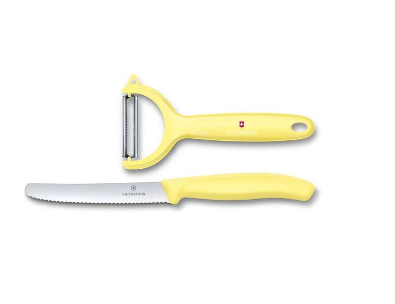 Descascador frutas e legumes + Faca descascar 22cm Swiss Made Victorinox Imagem de Descascador frutas e legumes + Faca descascar 22cm Swiss Made Victorinox