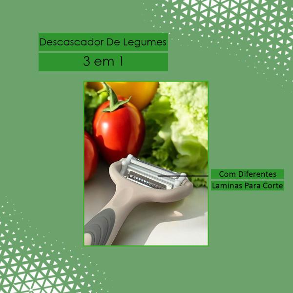 Descascador Legumes e Frutas 3 em 1 Multifuncional Manual - Global Master Imagem de Descascador Legumes e Frutas 3 em 1 Multifuncional Manual