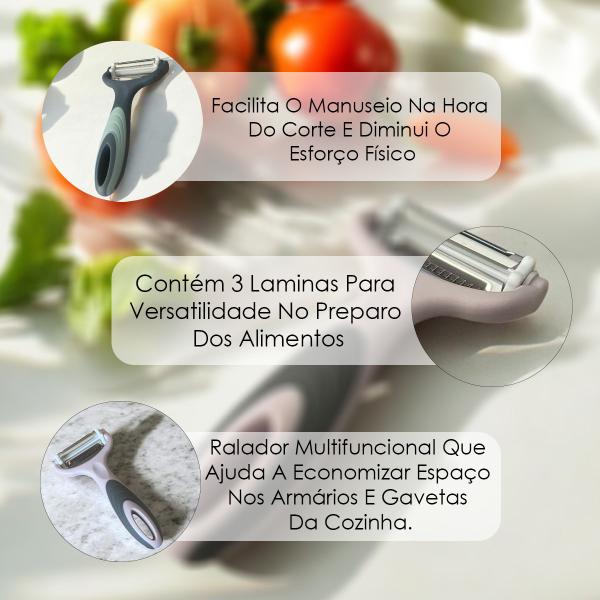 Descascador Legumes e Frutas 3 em 1 Multifuncional Manual - Global Master Imagem de Descascador Legumes e Frutas 3 em 1 Multifuncional Manual