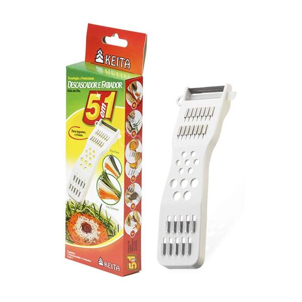 Descascador Ralador Fatiador 5 Em 1 Manual Multifuncional - TECHKING Imagem de Descascador Ralador Fatiador 5 Em 1 Manual Multifuncional