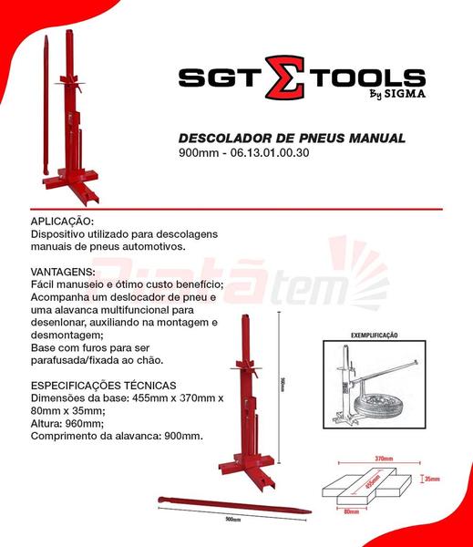 Imagem de Descolador de Pneus Manual 900mm 06.13.01.00.3 - Sigma Tools