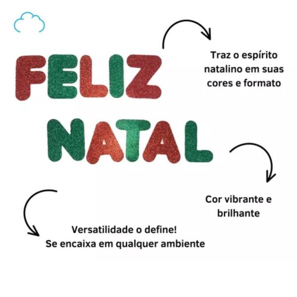 Imagem de Deseje Feliz Natal Alegria C/ A Faixa Decorativa Glitter